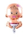 Ballon en feuille en forme de bébé dans une couche Cheveux bouclés et petites jambes potelées Feuille d'aluminium brillante 47 x 26 cm Décoration 2