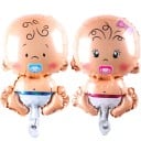 Ballon en feuille en forme de bébé dans une couche Cheveux bouclés et petites jambes potelées Feuille d'aluminium brillante 47 x 26 cm Décoration 5