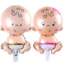 Ballon en feuille en forme de bébé dans une couche Cheveux bouclés et petites jambes potelées Feuille d'aluminium brillante 47 x 26 cm Décoration 6