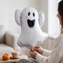 Ballon gonflable debout Fantôme avec les bras levés et un sourire 59 x 75 cm Blanc et noir Décoration d'Halloween pour la maison et la chambre 4