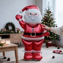Ballon gonflable debout Santa Claus agitant avec des lunettes 90,5 x 155,5 cm Rouge et blanc Grande décoration de Noël pour la maison et le magasin 3