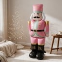 Ballon gonflable debout Vojáček Casse-noisette en uniforme 122,5 x 63 cm Rose doré et menthe Décoration de Noël pour la maison et le commerce 3