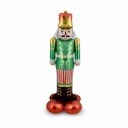 Ballon gonflable debout Vojáček Casse-noisette en uniforme Socle avec 4 pieds Vert rouge et doré Décoration de Noël pour la maison 1
