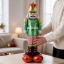 Ballon gonflable debout Vojáček Casse-noisette en uniforme Socle avec 4 pieds Vert rouge et doré Décoration de Noël pour la maison 4