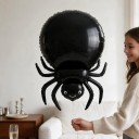 Ballon gonflable en forme de araignée Décoration d'Halloween 54 x 80 cm Ballon en aluminium Noir Décoration pour fête d'Halloween et célébrations 2