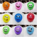Ballons en latex avec des sourires pour enfants 10 pièces Décoration pour anniversaire et fête d'enfants Visages joyeux Taille 30 cm Couleurs 9