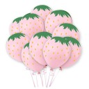 Ballons en latex avec motif de fraise 12 pcs 30 cm Décoration de ballons avec impression de fruits Décoration de fête en latex 2