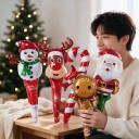 Ballons gonflables debout 10 pcs Ensemble de Noël Père Noël bonhomme de neige renne pain d'épice et canne à sucre Joyeux Noël Décoration de Noël rouge 4