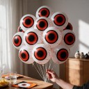 Ballons Gonflables Halloween Yeux 10 pcs Ballons Ronds Œil Avec Iris Rouge et Veines Blanches Rouges et Noires Pour Fête d'Halloween 2