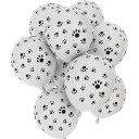 Balões de látex com motivo de patas de cães 30 cm Balões de festa com impressão de patas Balões decorativos brancos de látex para celebração 1