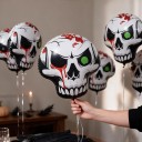 Balões Infláveis de Halloween Caveira 10 pcs Balões em Forma de Caveira com Olho Verde e Manchas de Sangue Branco Preto e Vermelho para Festa 2