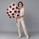 Balões Infláveis de Halloween Olhos 10 pcs Balões Redondos Olho Com Íris Vermelha e Veias Brancas Vermelhas e Pretas Para Festa de Halloween 6