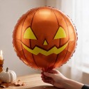 Balões insufláveis de abóbora 4D Conjunto 3 un Halloweenská decoração 56 cm Redondos laranja com rosto amarelo Decoração de festa para Halloween 5