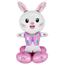 Balon de folie în formă de iepuraș 61 x 112 cm Decorare mare pentru petrecerea de naștere Paște sau petrecerea pentru copii cu temă 2