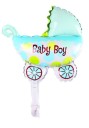 Balon foliowy w kształcie wózka dziecięcego z angielskim napisem Dekoracja na przyjęcie z okazji narodzin dziecka i powitanie maluszka Folia 2