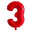 Balon urodzinowy czerwony z cyfrą 100 cm 4