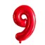Balon urodzinowy czerwony z cyfrą 100 cm 10