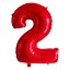 Balon urodzinowy czerwony z cyfrą 80 cm 3
