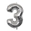 Balon urodzinowy srebrny z cyfrą 100 cm 4