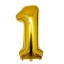 Balon urodzinowy złoty z cyfrą 100 cm 2