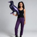 Balonase Inflatable de Halloween 2 bucăți Corb 50 x 95 cm și Mătură de Vrăjitoare 39 x 93 cm Mov Maro și Aur pentru Petrecerea de Halloween 4