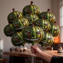 Balonase Naflatare de Halloween cu Dovleci 10 buc Dovleac Verde cu Zambet Malefic si Ochi Rosii Verde Galben si Rosu pentru Petrecerea de Halloween 4