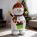 Balonul gonflabil în formă de om de zăpadă cu pălărie, fular și cadou 156 x 81,5 cm Alb, roșu și verde Decorațiune de Crăciun pentru casă și magazin 2
