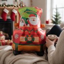 Balonul umplut Santa Claus în mașină cu brad de Crăciun 100 x 120 cm Roșu și portocaliu Decorațiune de Crăciun pentru casă și magazin 4