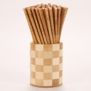 Bamboe eetstokjes voor Aziatische gerechten en rijst Groeven die lijken op bamboe knopen Warme bruine tint Lengte 24 cm Verpakking 1 paar 5