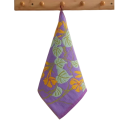 Bamboe handdoek snel drogend absorberend 34 x 40 cm vierlaagse gaas paarse met gele bloemen en groene bladeren voor de keuken 2
