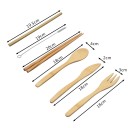 Bamboo Cutlery Set for Travel - 6 Pieces + Case 7