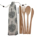 Bamboo Cutlery Set with Case 6 pcs 4