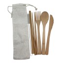 Bamboo Cutlery Set with Case 6 pcs 5