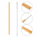 Bamboo Drinking Straws 10 pcs with Cleaning Brush Reusable Alternative to Disposable Straws Length 19.5 cm Natural Appearance 2