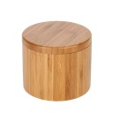 Bamboo Salt and Spice Container with Rotating Lid Round Food Storage Container 9 x 7 cm Practical Kitchen Accessory 6