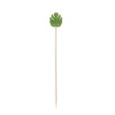 Bamboo Skewers with Green Tropical Leaf 100 pcs Decorative Toothpicks for Canapés and Fruit Length 12.5 cm For Summer Parties and Celebrations 6