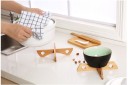 Bamboo Stand for Hot Pots and Cookware Disassemblable Cross of Two Pieces Table and Work Surface Protection Dimensions 20 x 4 cm 6
