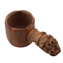 Bamboo Strainer for Loose Tea with Natural Knobbly Handle Base with Dense Grid of Holes Compact Size 10 x 4.3 cm Suitable for Cup and Teapot 3