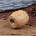 Bamboo Toothbrush Holder Compact barrel-shaped stand with an opening for the handle Flat base Size 4 x 4 cm For the bathroom 4
