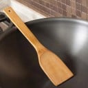 Bambus køkkenspatel til stegning og bagning Flad klinge til at vende og blande mad Hængemulighed Naturlig bambus 30 x 6 cm 3