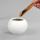 Bambuslöffel für losen Tee Schaufel zum Schöpfen von Teeblättern für Teeliebhaber Dekoratives Bambusmotiv Maße 16,5 x 2,9 cm 2