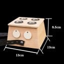 Bambusový moxovací box 13 × 13 × 8,5 cm se čtyřmi kovovými otvory pro moxa terapii a akupunkturní masáže 2