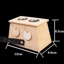 Bambusový moxovací box 13 × 8,6 × 8,5 cm se dvěma kovovými otvory pro moxa terapii a akupunkturní masáže 2