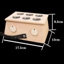 Bambusový moxovací box 17,5 × 13 × 8,5 cm se šesti kovovými otvory pro moxa terapii a akupunkturní masáže 2