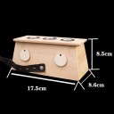 Bambusový moxovací box 17,5 × 8,6 × 8,5 cm se třemi kovovými otvory pro moxa terapii a akupunkturní masáže 2