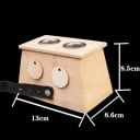 Bambusowy moksowy box 13 × 8,6 × 8,5 cm z dwoma metalowymi otworami do terapii moksą i masaży akupunkturowych 2