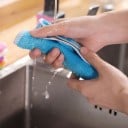 Bambustücher für Geschirr 5 Stück Tücher aus Bambusfaser zum Handspülen im Spülbecken Größe 16 x 18 cm Für jede Küche Zufällige Farben 4