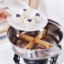 Bambusuntersetzer für heiße Töpfe und Geschirr Zerlegbares Kreuz aus zwei Teilen Schutz für Tisch und Arbeitsplatte Abmessungen 20 x 4 cm 3