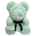 Bamse lavet af kunstige roser med bånd Håndlavet dekoration Romantisk gave Valentinsdag Blomsterfigur Luksuriøs indretning Højde 25 cm 4