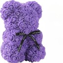 Bamse lavet af kunstige roser med sort bånd Håndlavet blomsterfigur Valentinsdagsgave Romantisk dekoration Luksuriøs indretning 25 cm 5